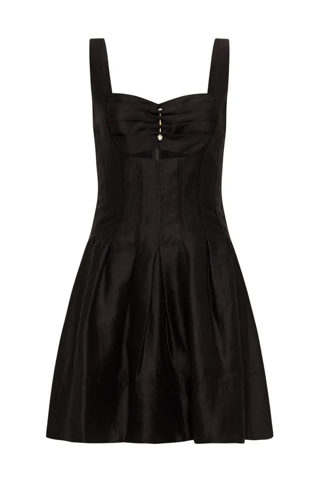 Aje Divinity Pearl Pin Mini Dress Black Women Dresses