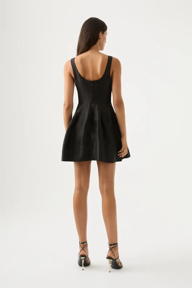 Aje Divinity Pearl Pin Mini Dress Black Women Dresses