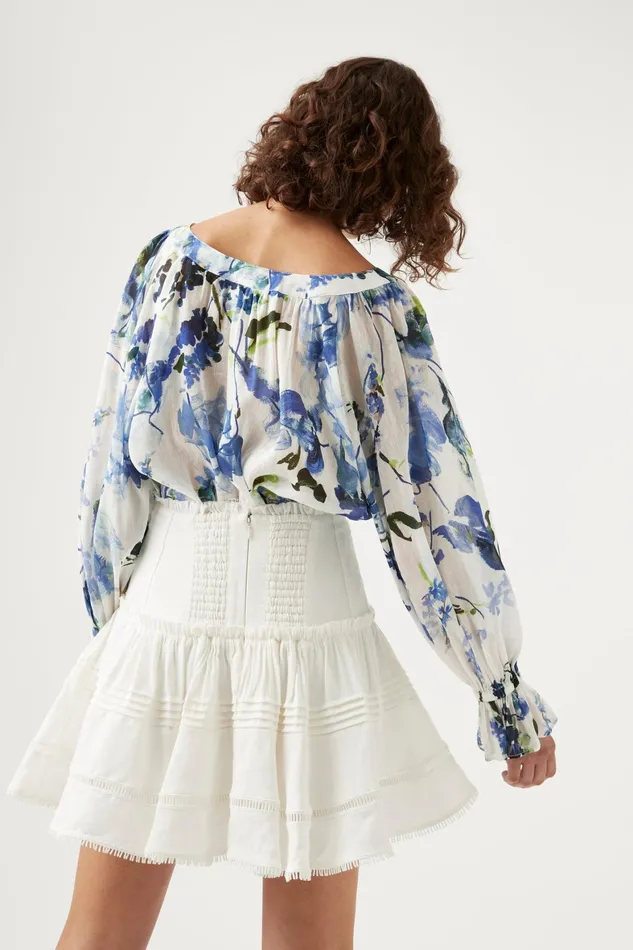 Aje Dora Ruffle Mini Skirt Ivory Women Skirts