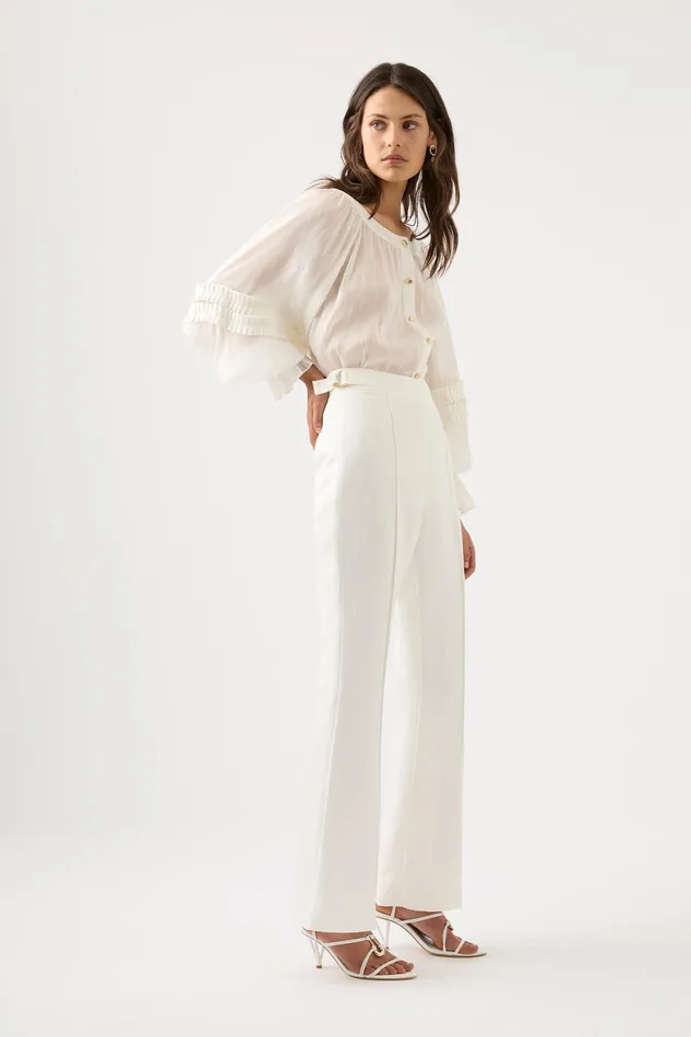 Aje Elle Flared Pant Ivory Women Pants