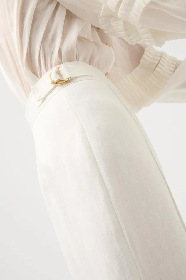 Aje Elle Flared Pant Ivory Women Pants