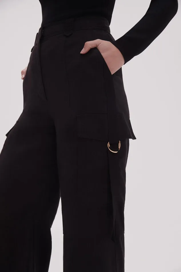 Aje Escapade Ribbon Utility Pant Black Women Pants