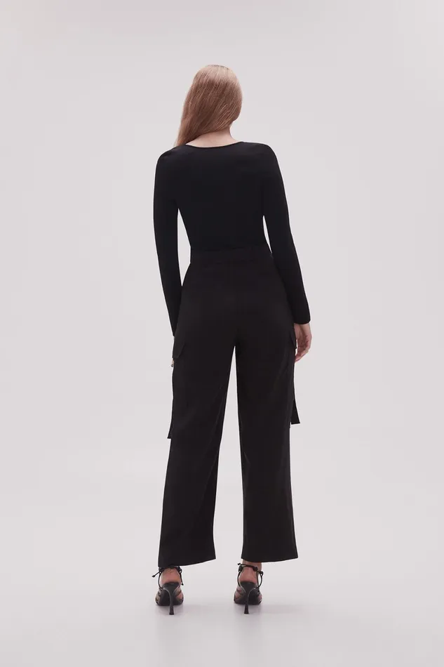 Aje Escapade Ribbon Utility Pant Black Women Pants