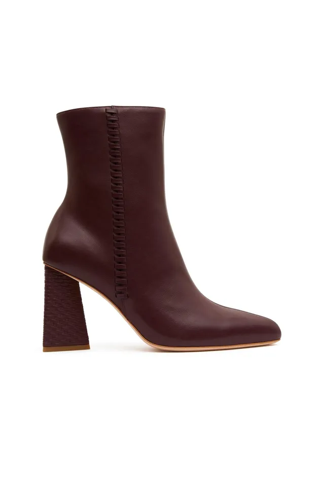 Aje Ether Whipstitch Short Boot Mahogany Red Women Shoes
