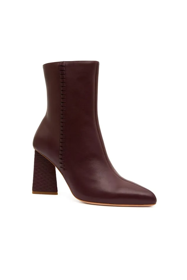 Aje Ether Whipstitch Short Boot Mahogany Red Women Shoes