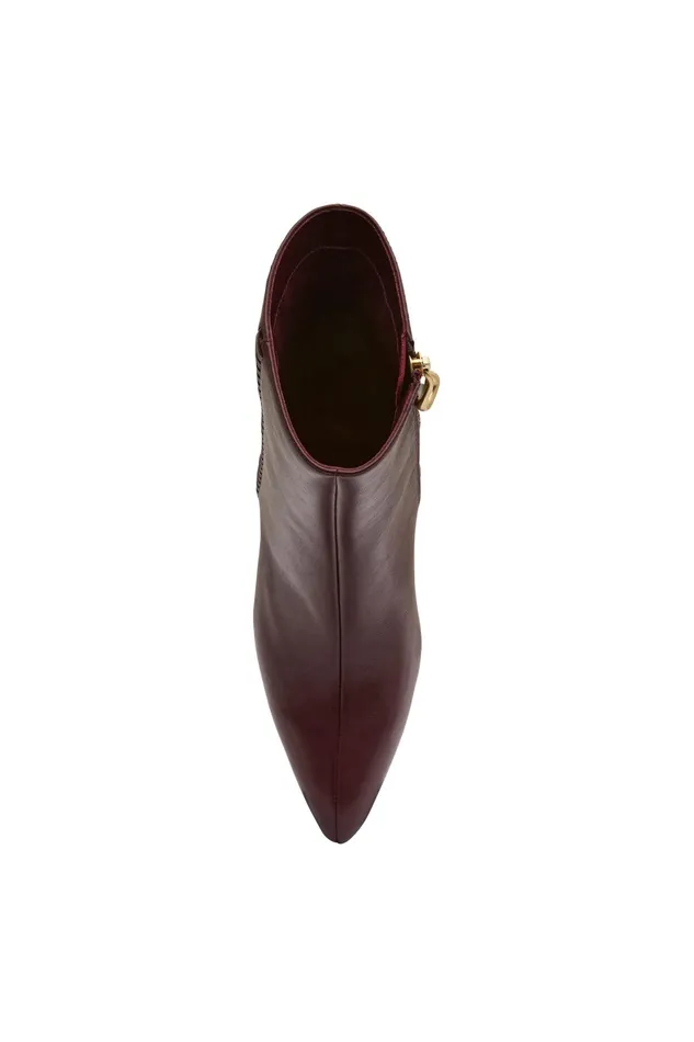 Aje Ether Whipstitch Short Boot Mahogany Red Women Shoes
