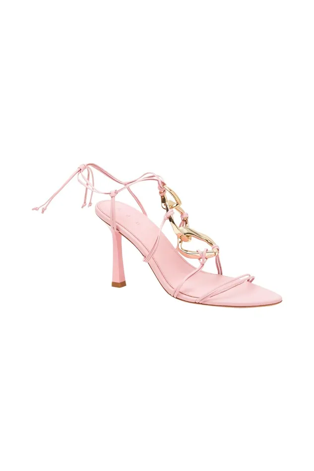 Aje Fondation Links Strappy Heel Bon Bon Pink Women Shoes