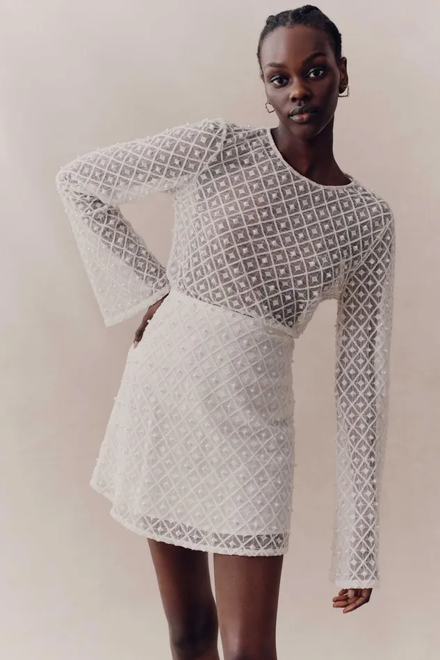 Aje Freya Diamond Pearl Top Ivory Women Tops