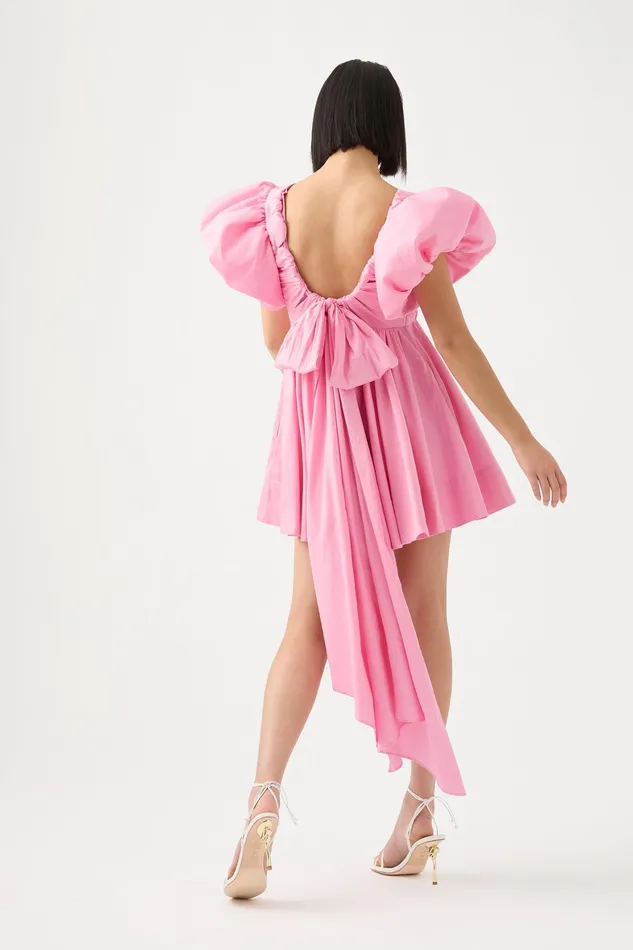 Aje Gretta Bow Back Mini Dress Ballet Pink Women Dresses