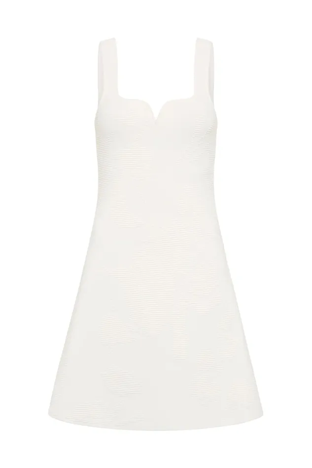 Aje Helena Knit Mini Dress Ivory Women Dresses