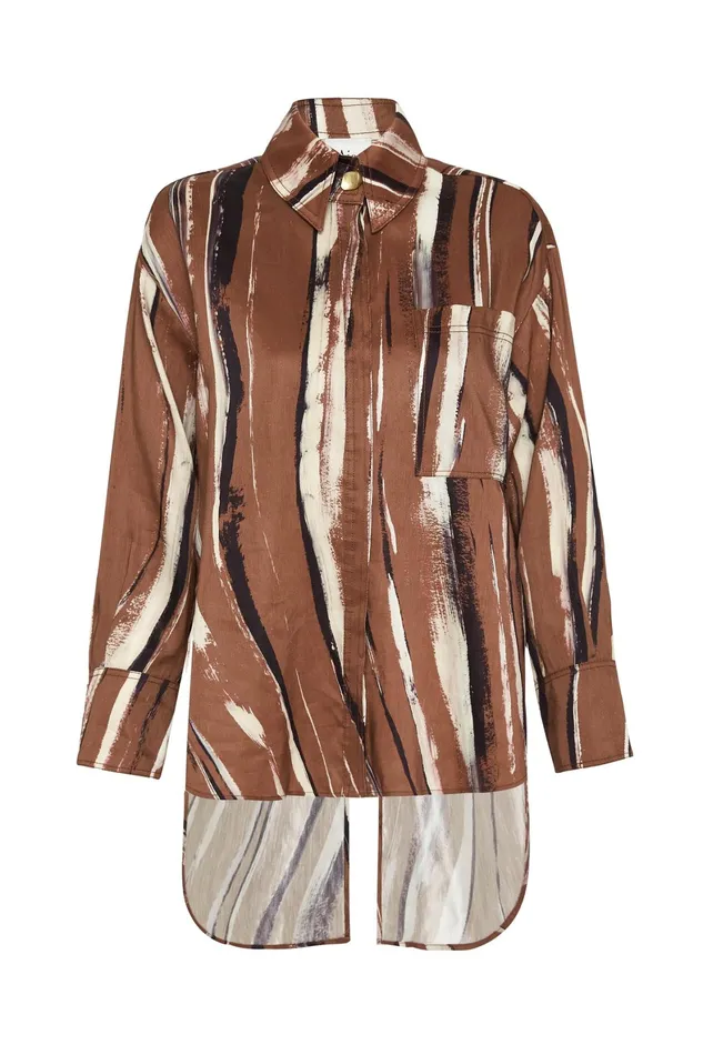 Aje Imagine Shirt Neutral Stripe Print Women Tops