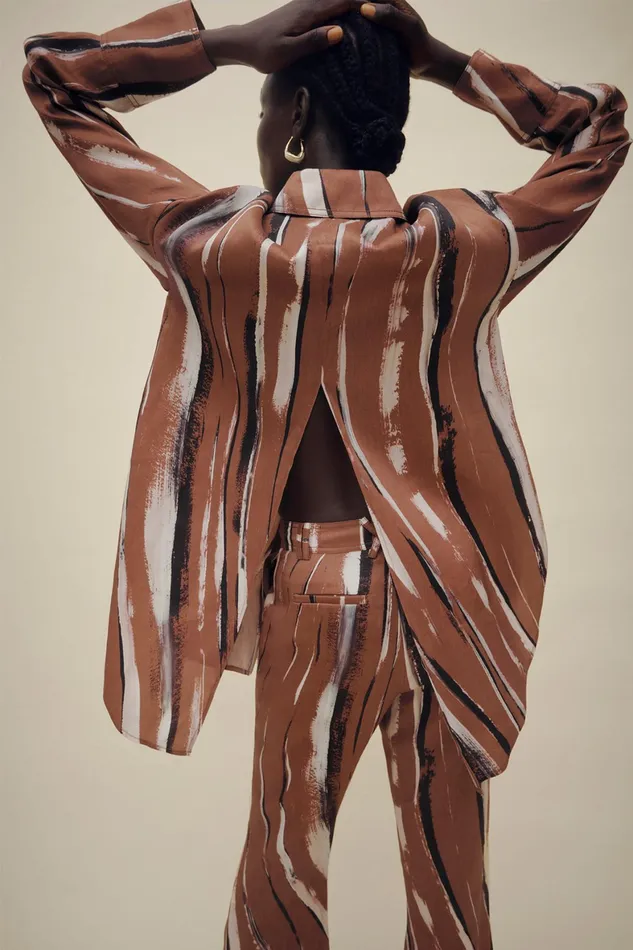 Aje Imagine Shirt Neutral Stripe Print Women Tops