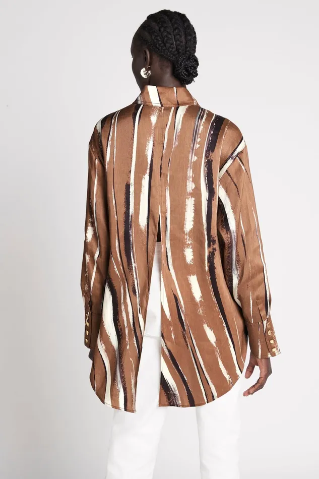 Aje Imagine Shirt Neutral Stripe Print Women Tops
