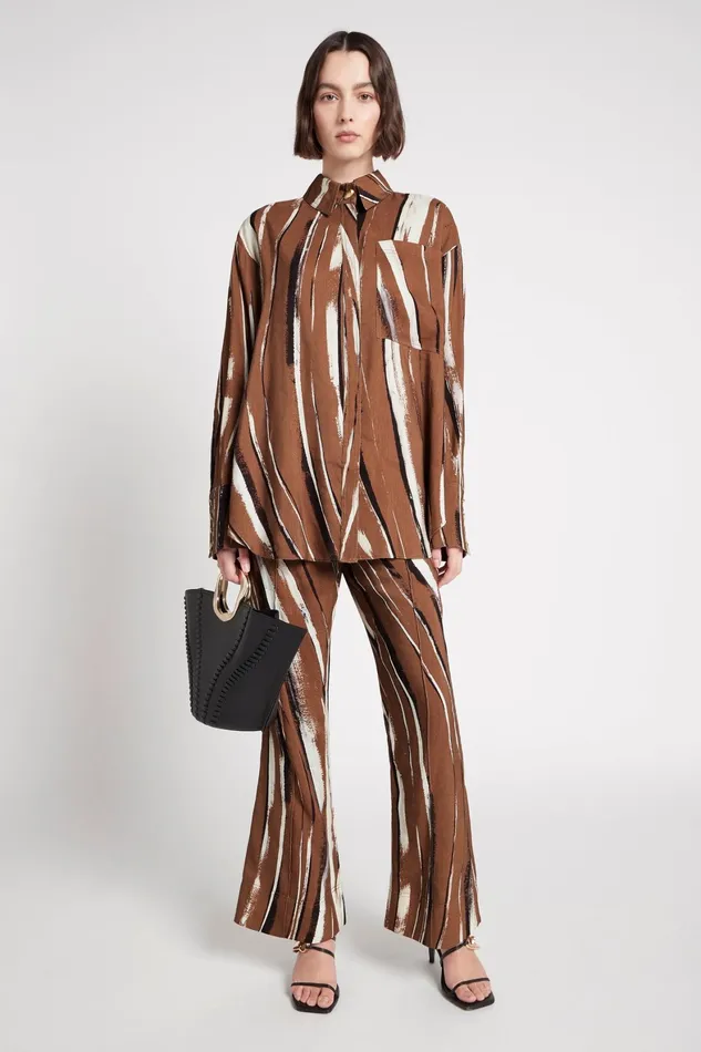 Aje Imagine Shirt Neutral Stripe Print Women Tops