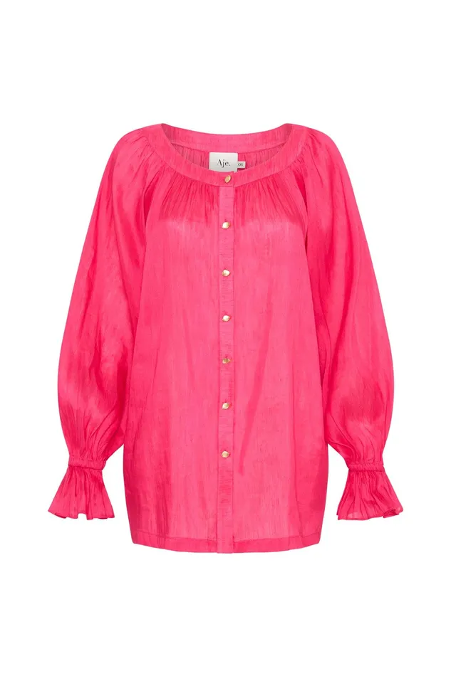 Aje Le Corsaire Blouse Bougainvillea Red Women Tops