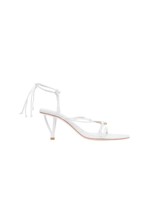 Aje Leda Sculptural Mid Heel White Women Shoes