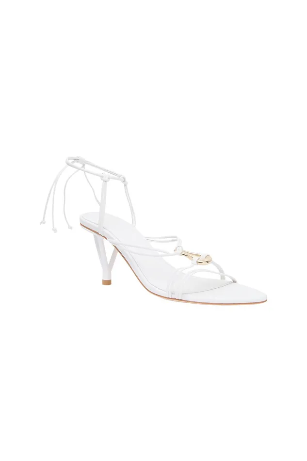 Aje Leda Sculptural Mid Heel White Women Shoes