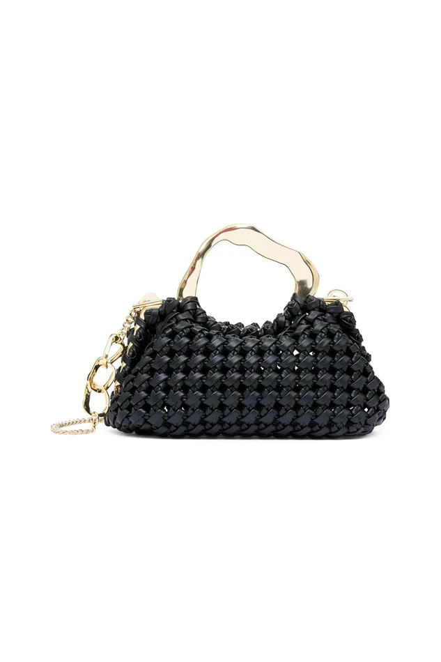 Aje New Weave Micro Frame Bag Black Women Handbags and Wallets