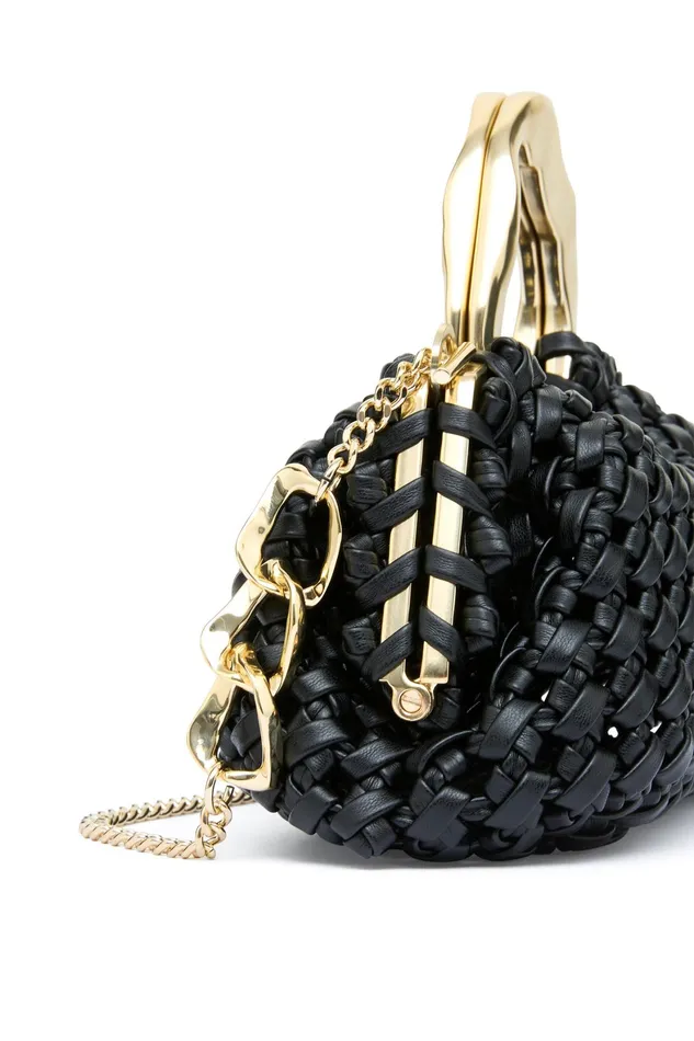 Aje New Weave Micro Frame Bag Black Women Handbags and Wallets