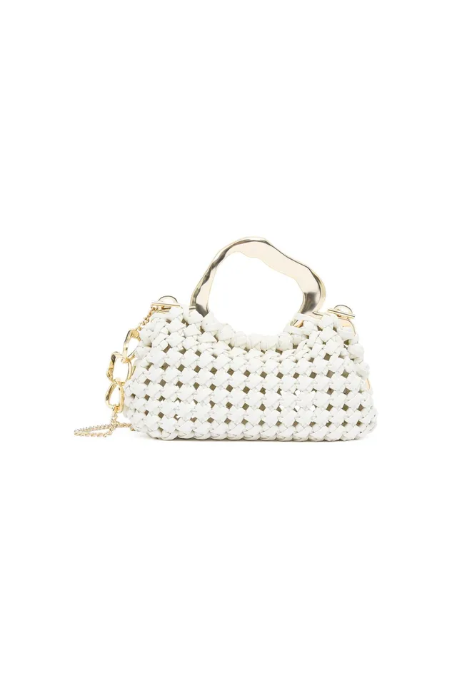 Aje New Weave Micro Frame Bag Ivory Women Handbags and Wallets