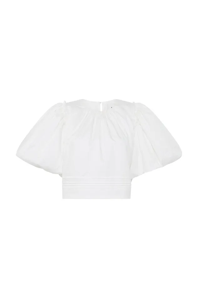 Aje Ney Pin Tuck Detail Top Ivory Women Tops
