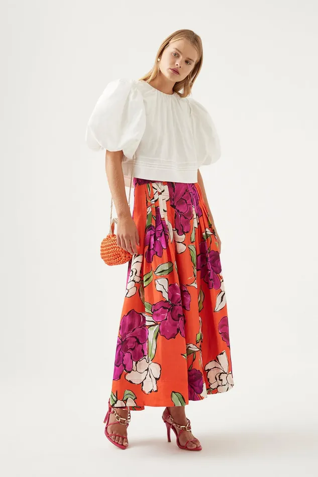 Aje Ney Pin Tuck Detail Top Ivory Women Tops