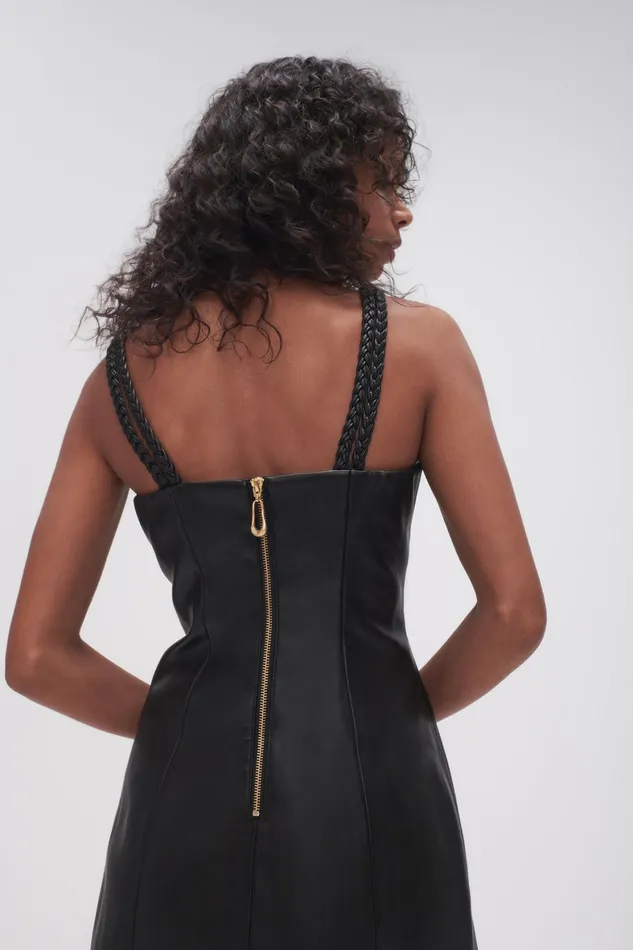 Aje Osa Braided Mini Dress Black Women Dresses