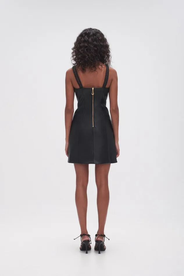 Aje Osa Braided Mini Dress Black Women Dresses