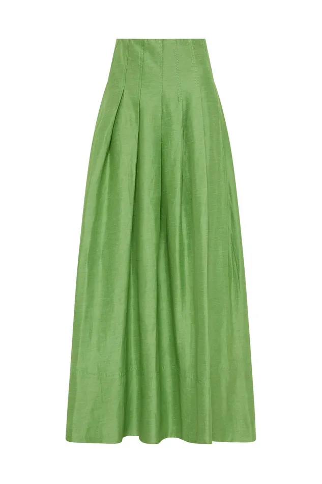 Aje Paradiso Cinched Midi Skirt Fern Green Women Skirts