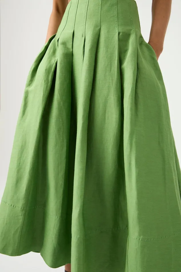 Aje Paradiso Cinched Midi Skirt Fern Green Women Skirts