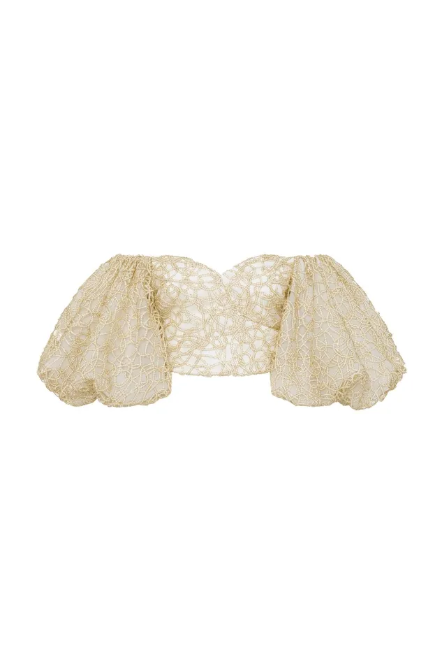 Aje Patina Lace Top Ivory Women Tops