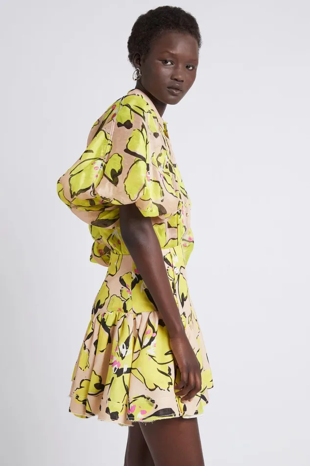 Aje Pelicano Citrus Bloom Mini Skirt Citrus Bloom Women Skirts