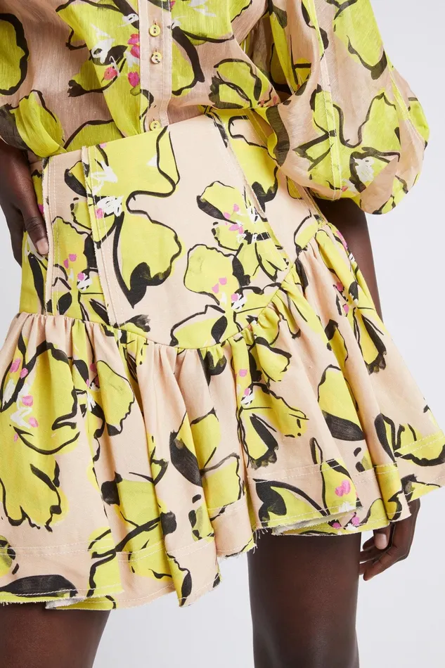 Aje Pelicano Citrus Bloom Mini Skirt Citrus Bloom Women Skirts