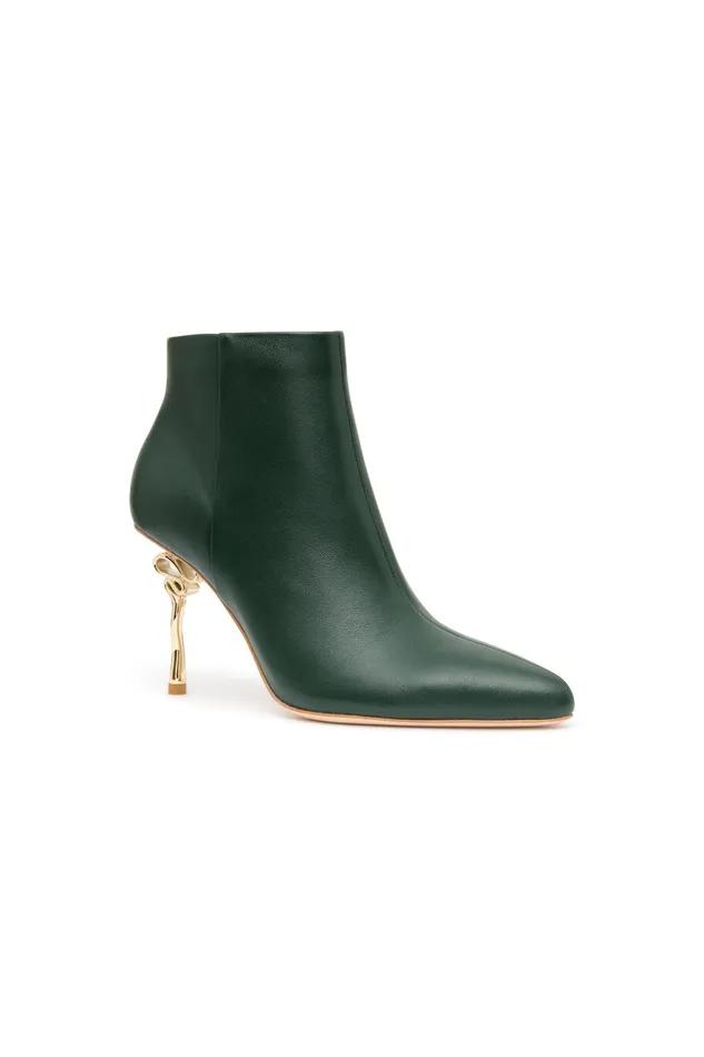Aje Quinn Ribbon Heel Ankle Boot Forest Green Women Shoes