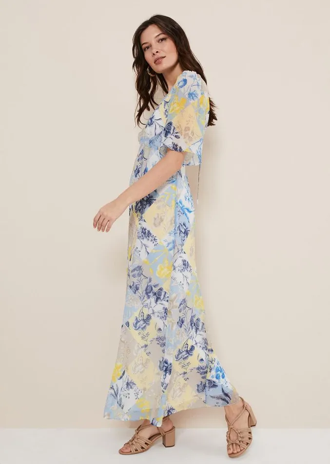 Akia Patchwork Dress Blue Women Phase Eight Dresses