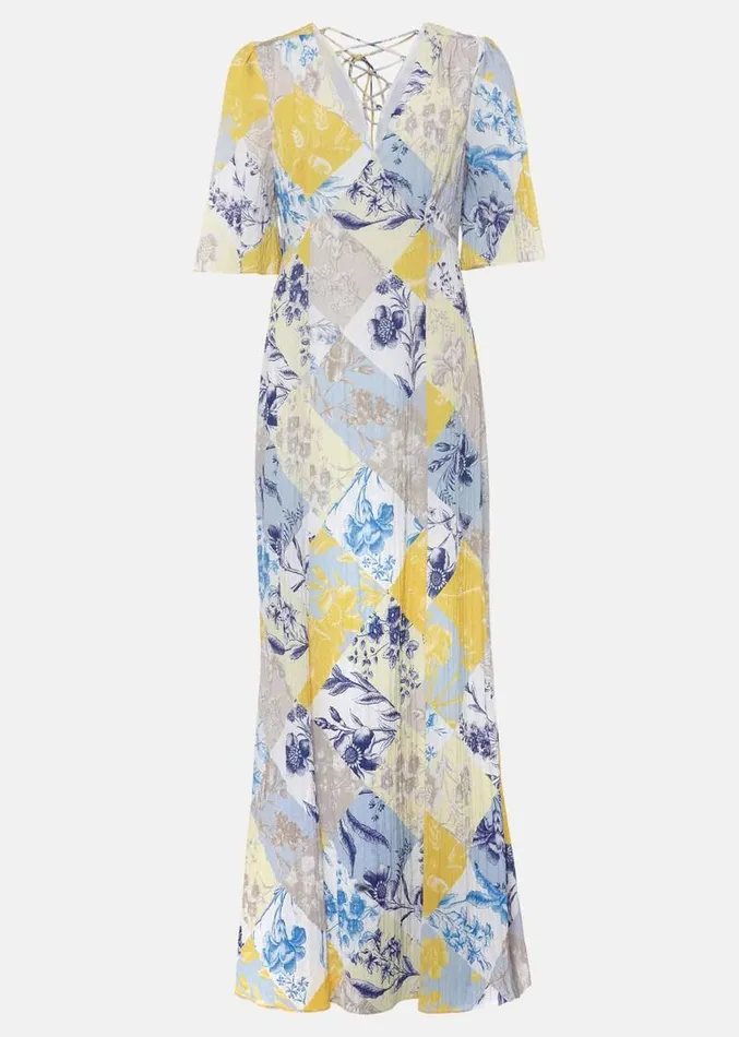 Akia Patchwork Dress Blue Women Phase Eight Dresses