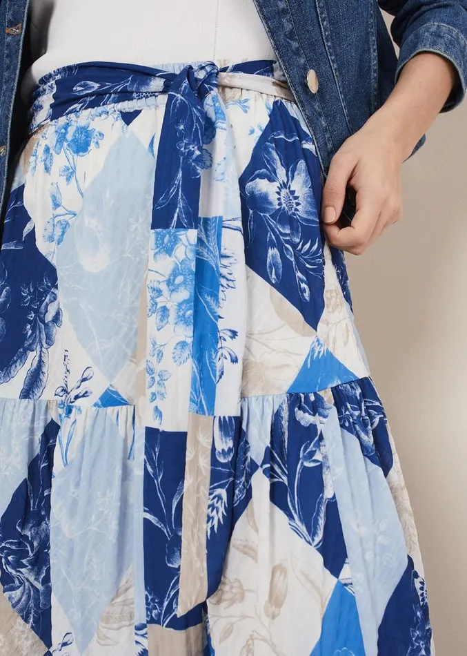 Akia Patchwork Maxi Skirt Bluemulti Women Phase Eight Skirts