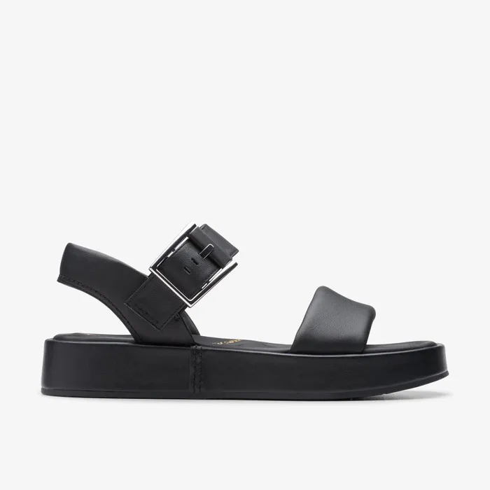 ALDA STRAP Black Leather Women Clarks Platforms