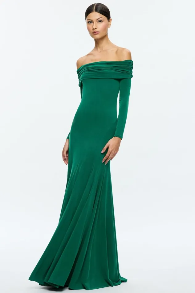 Alice Olivia Augusta Maxi Dress Forest Green Women Dresses