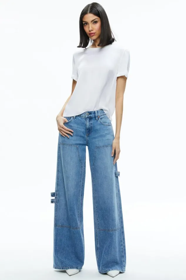 Alice Olivia Braden Relaxed Tee Off White Women Tops