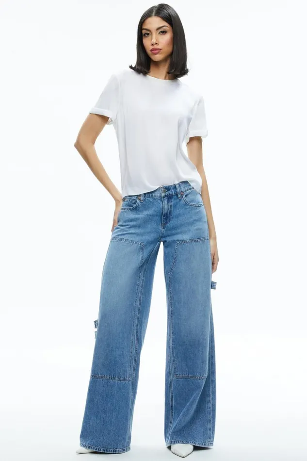 Alice Olivia Braden Relaxed Tee Off White Women Tops