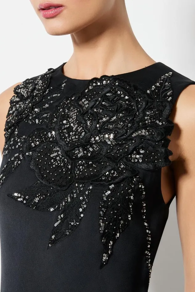 Alice Olivia Clyde Mini Dress Le Parisien Blackgunmetal Women Dresses