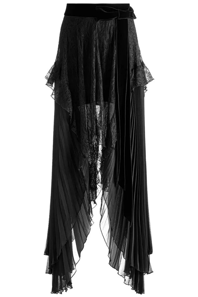Alice Olivia Coralia Midi Skirt Black Women Skirts