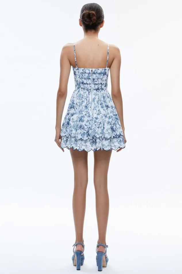 Alice Olivia Daisy Tiered Ruffle Mini Dress Je L039adore Spring Sky Women Dresses