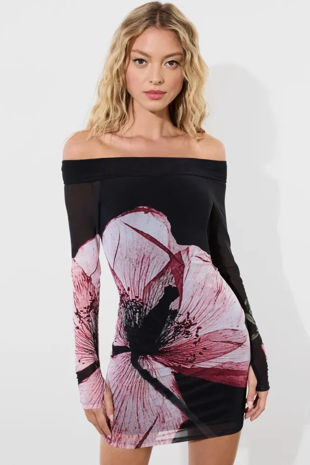 Alice Olivia Dorinda Mini Dress Luna Floral Women Dresses