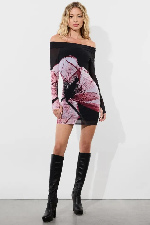 Alice Olivia Dorinda Mini Dress Luna Floral Women Dresses