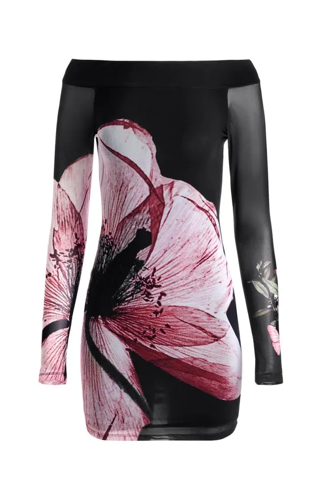 Alice Olivia Dorinda Mini Dress Luna Floral Women Dresses