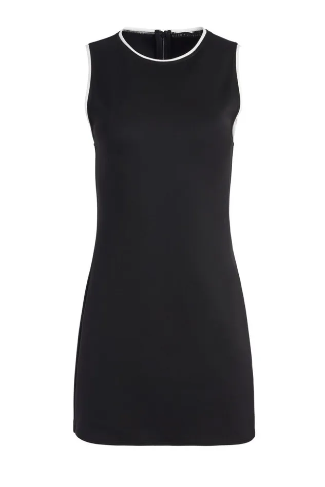 Alice Olivia Edris Sleeveless Mini Dress Blackoff White Women Dresses