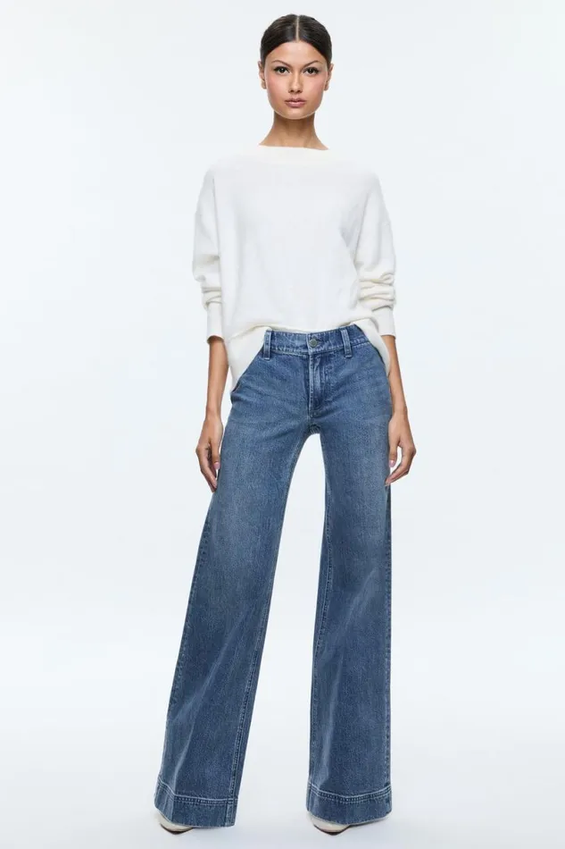 Alice Olivia Elsa Pullover Ecru Women Sweaters