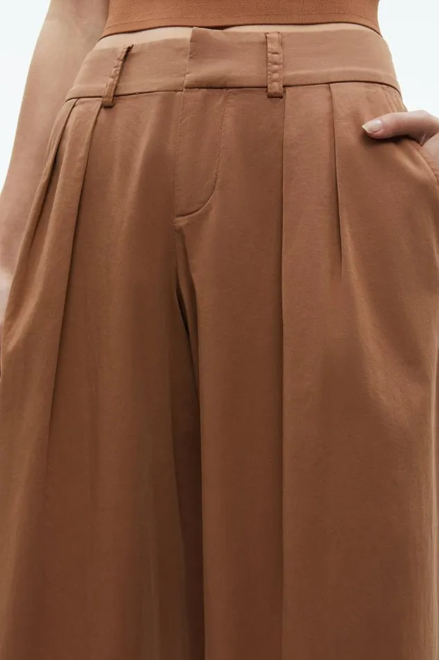 Alice Olivia Garbo Low Rise Baggy Trousers Camel Women Pants
